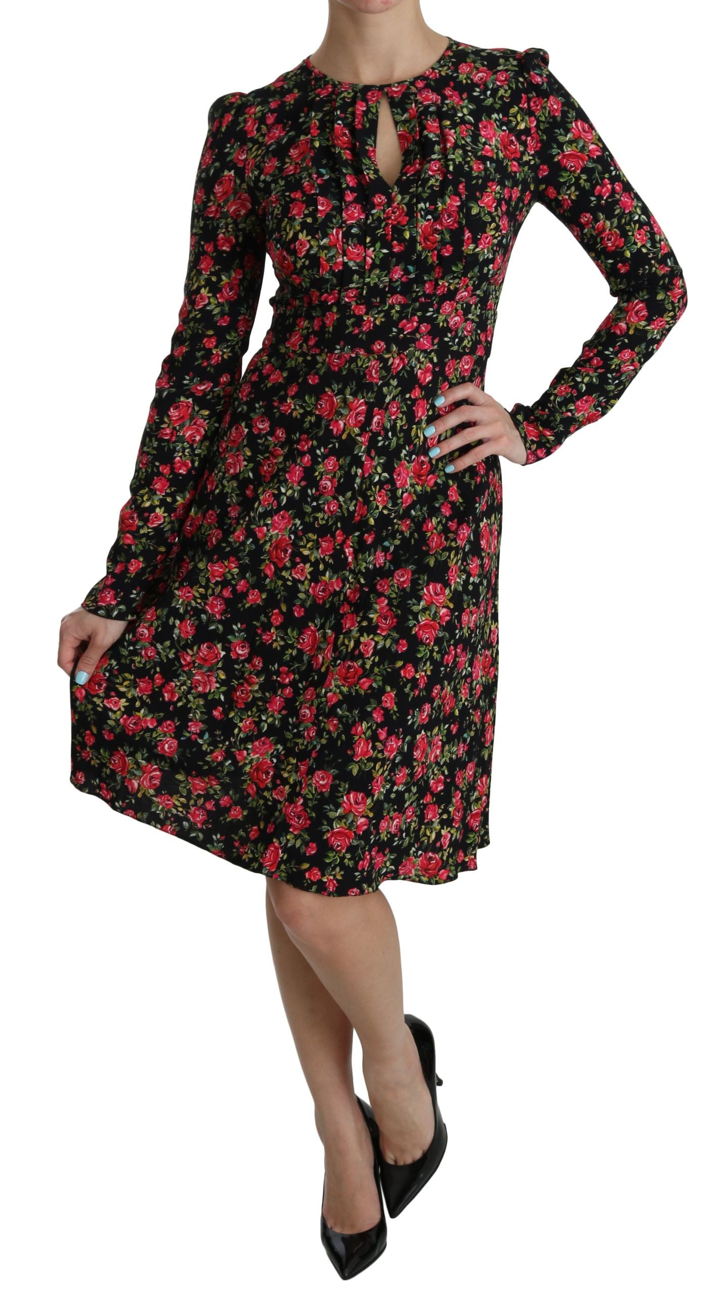 Dolce &amp; Gabbana knee-length dress with floral A-line in viscose