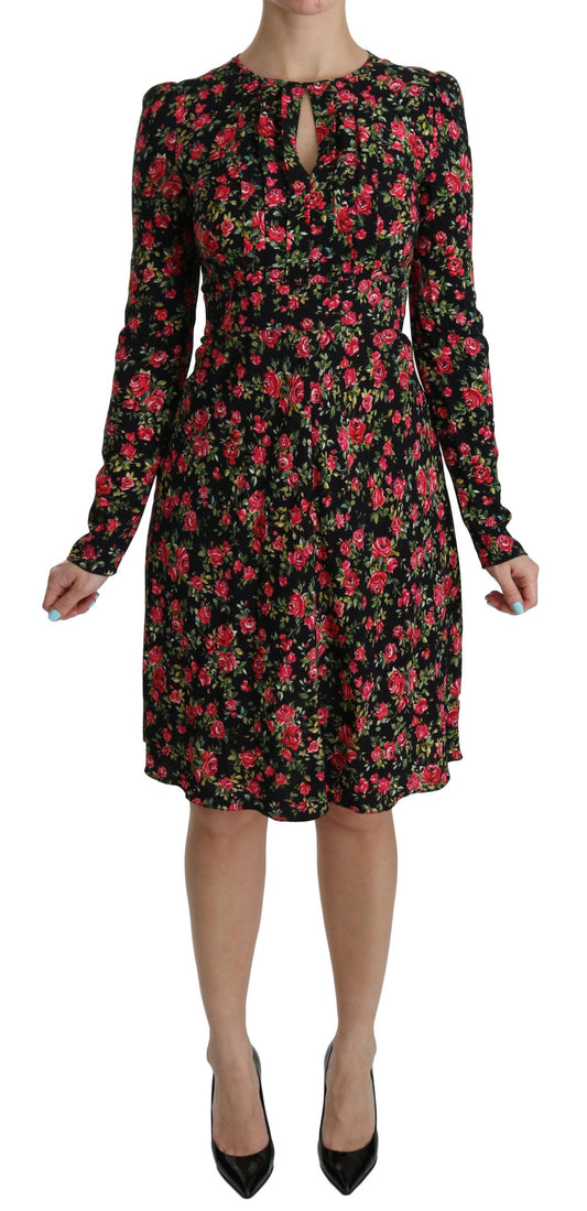 Dolce &amp; Gabbana knee-length dress with floral A-line in viscose