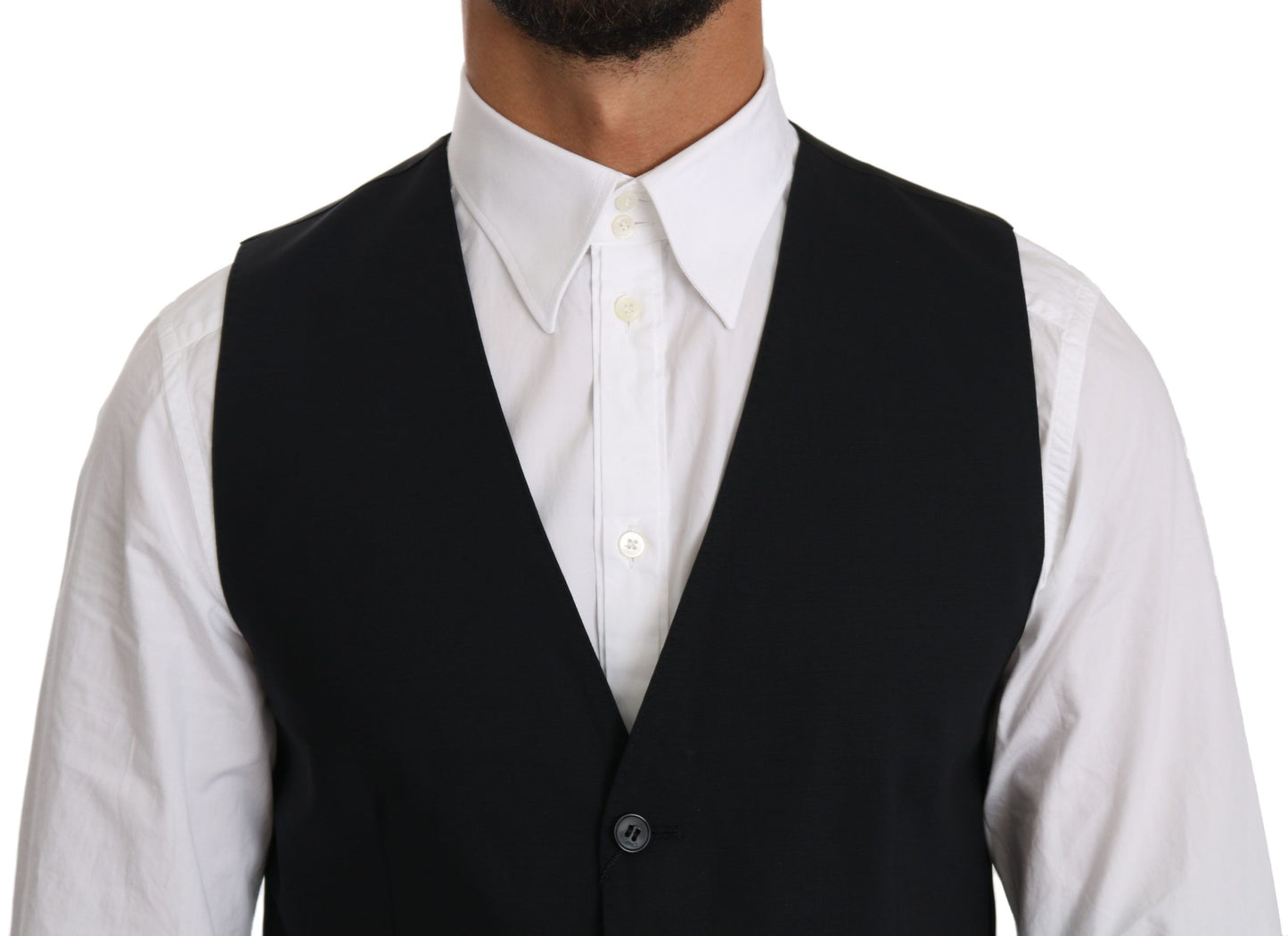 Dolce &amp; Gabbana Elegant blue formal wool blend vest