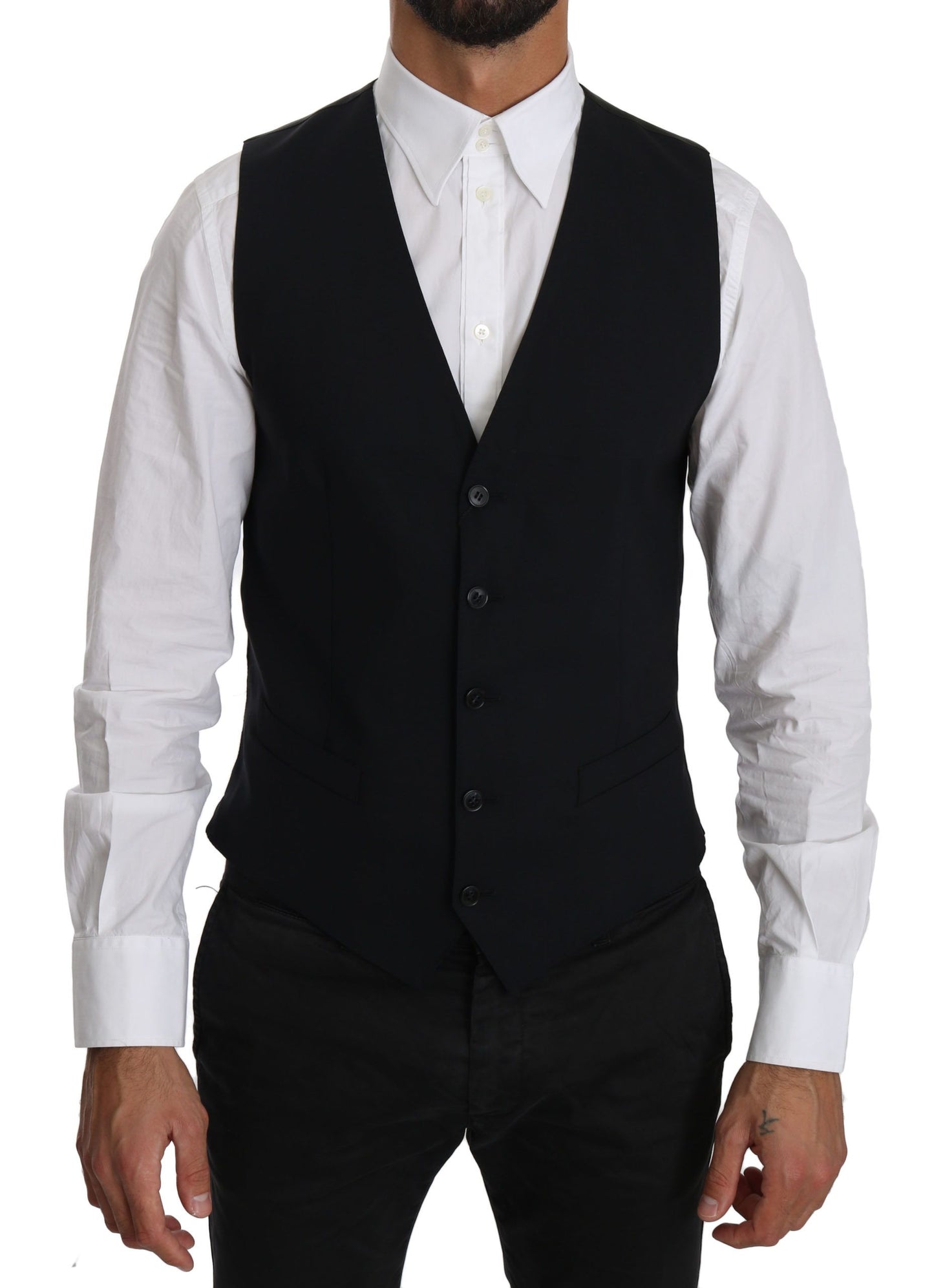 Dolce &amp; Gabbana Elegant blue formal wool blend vest