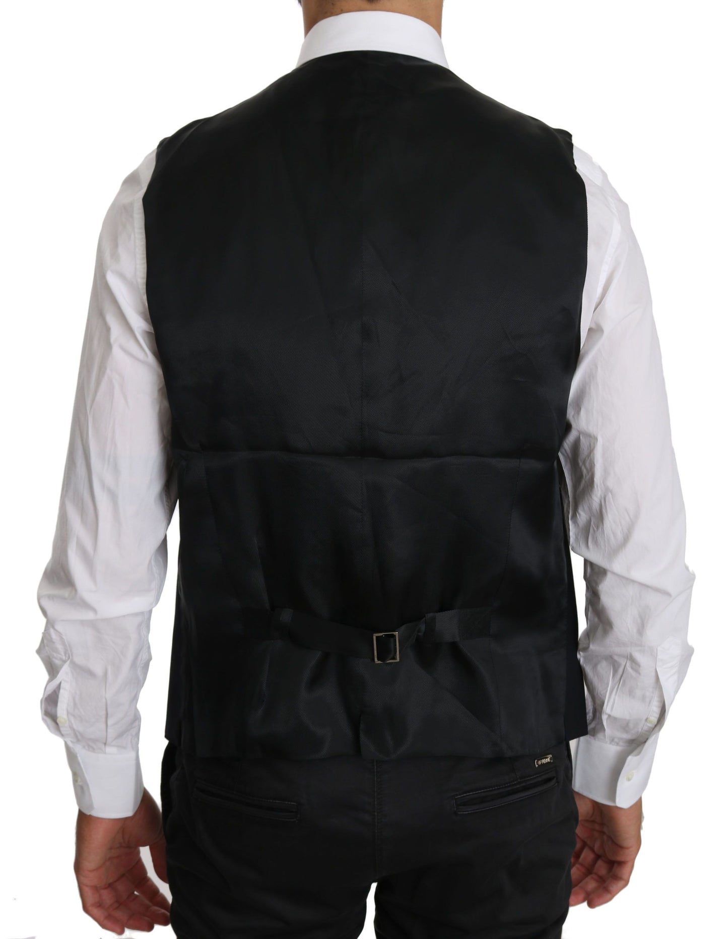 Dolce &amp; Gabbana Smooth black cotton blend vest