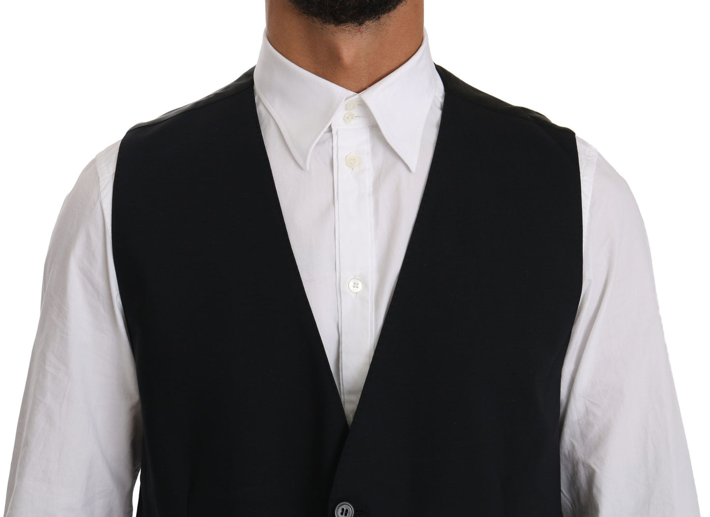 Dolce &amp; Gabbana Smooth black cotton blend vest