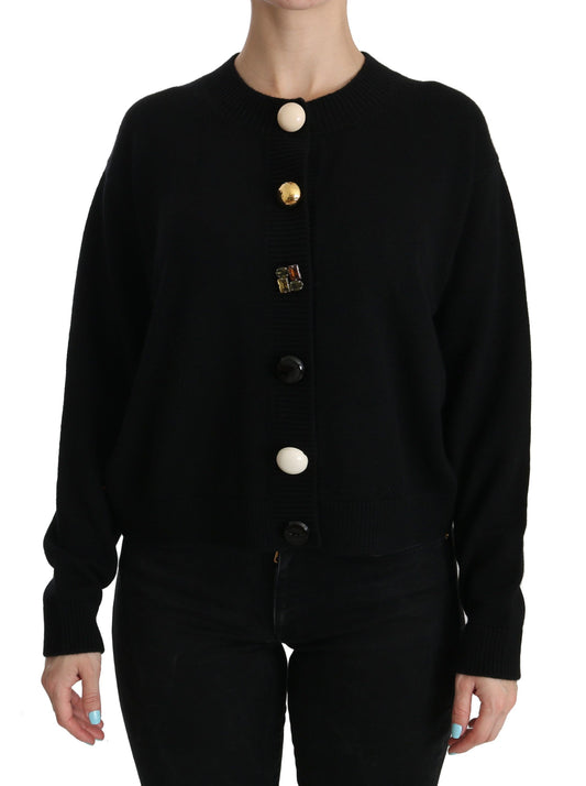 Dolce & Gabbana Elegantes schwarzes Kaschmir-Cardigan-Top