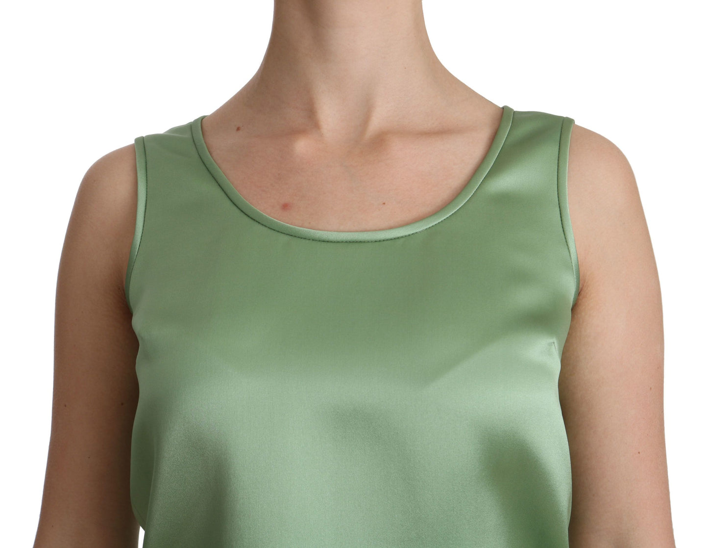 Dolce &amp; Gabbana Elegant sleeveless silk top in light mint green