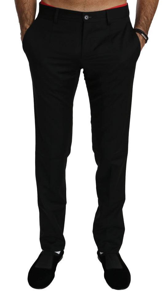 Dolce &amp; Gabbana Elegant Black Wool Dress Pants