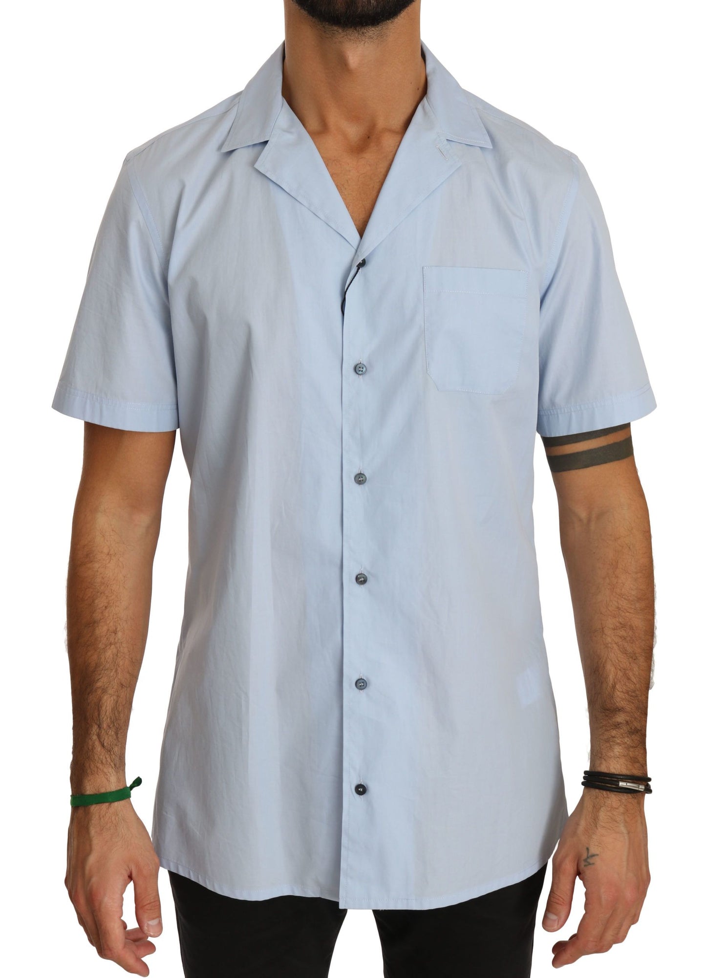 Dolce &amp; Gabbana Elegant blue cotton casual shirt