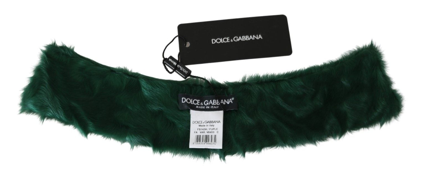 Dolce &amp; Gabbana ylellinen vihreä lampaannahkahuivi naisille