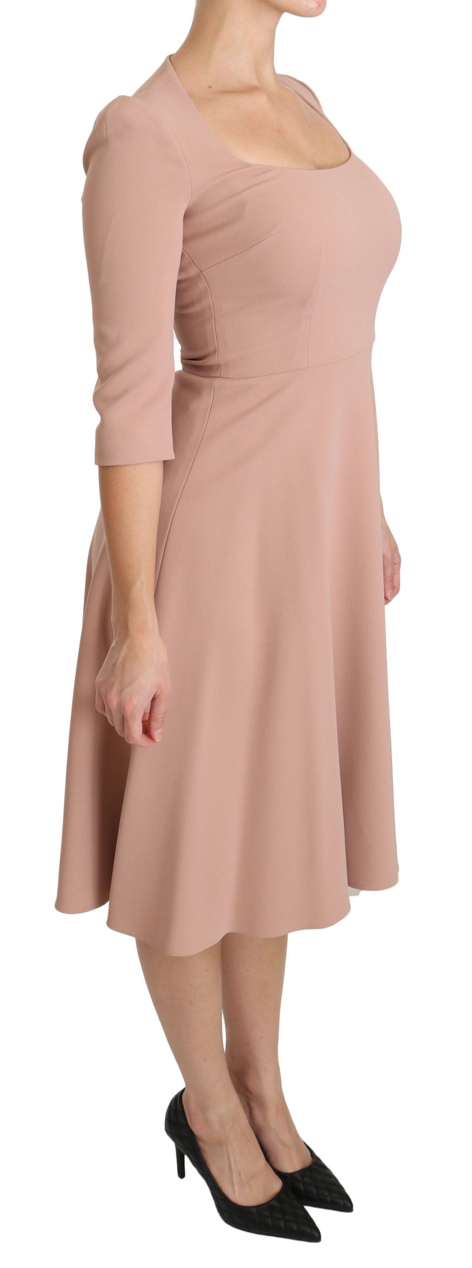 Dolce &amp; Gabbana Elegant Light Pink A-Line Knee Length Dress