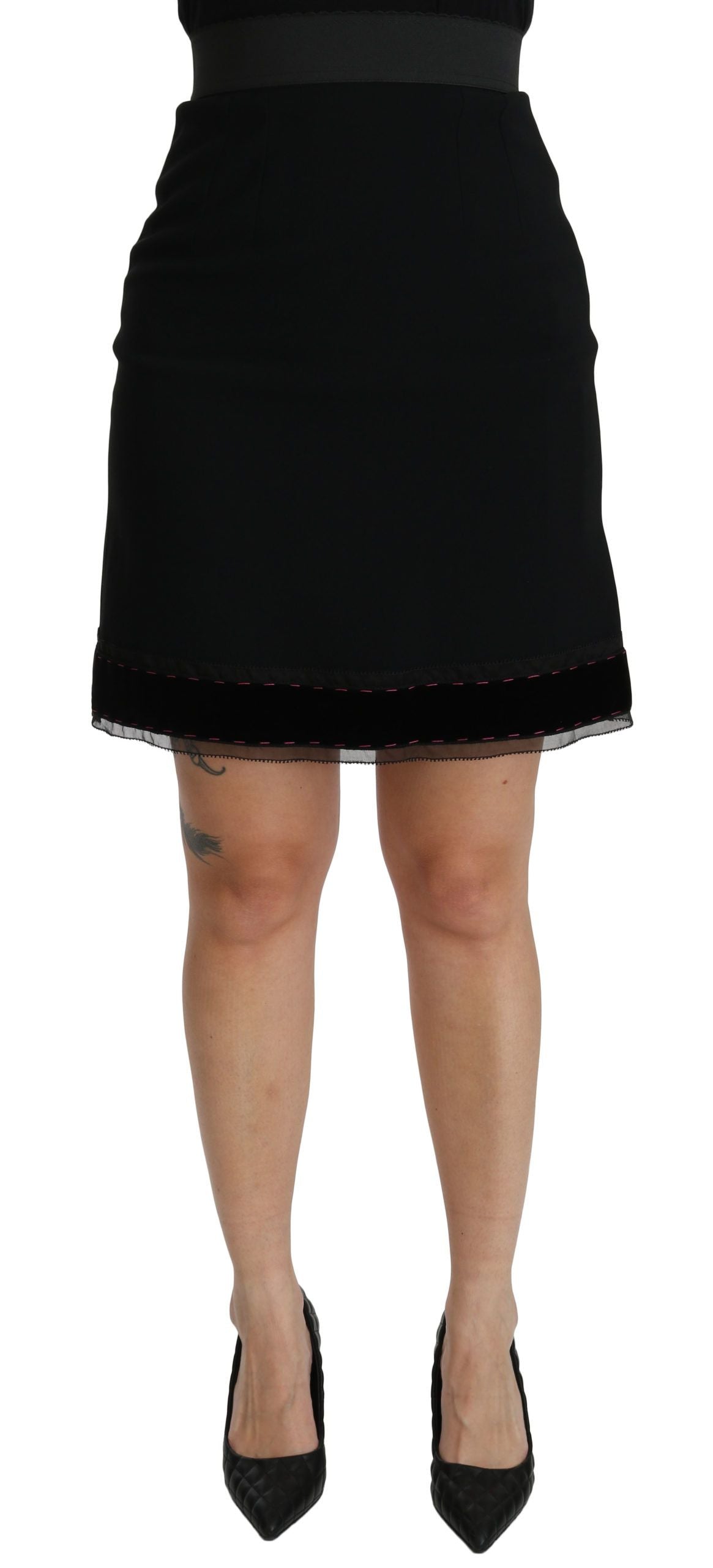 Dolce &amp; Gabbana Elegant black high waist skirt