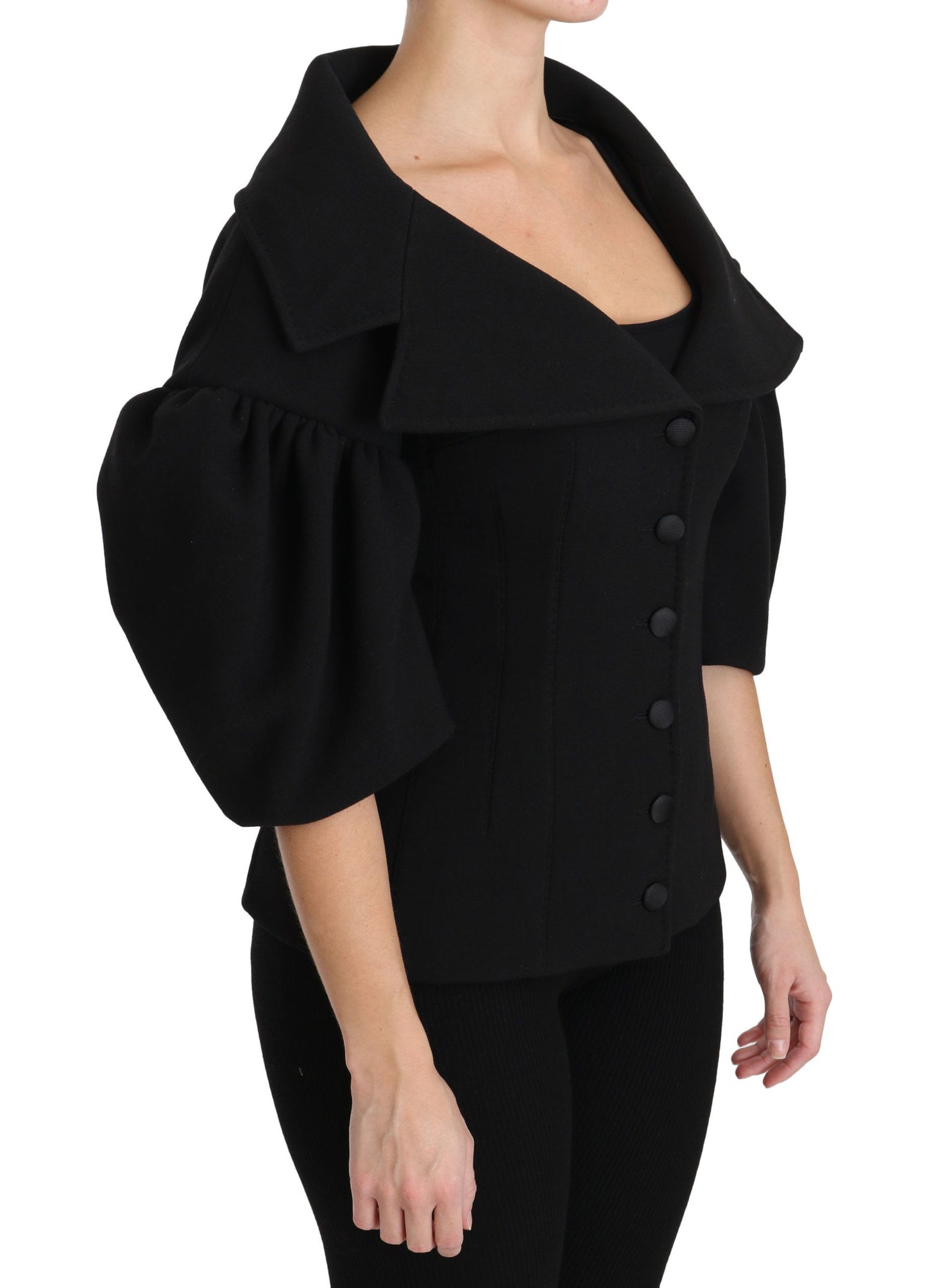 Dolce &amp; Gabbana Elegant black virgin wool coat