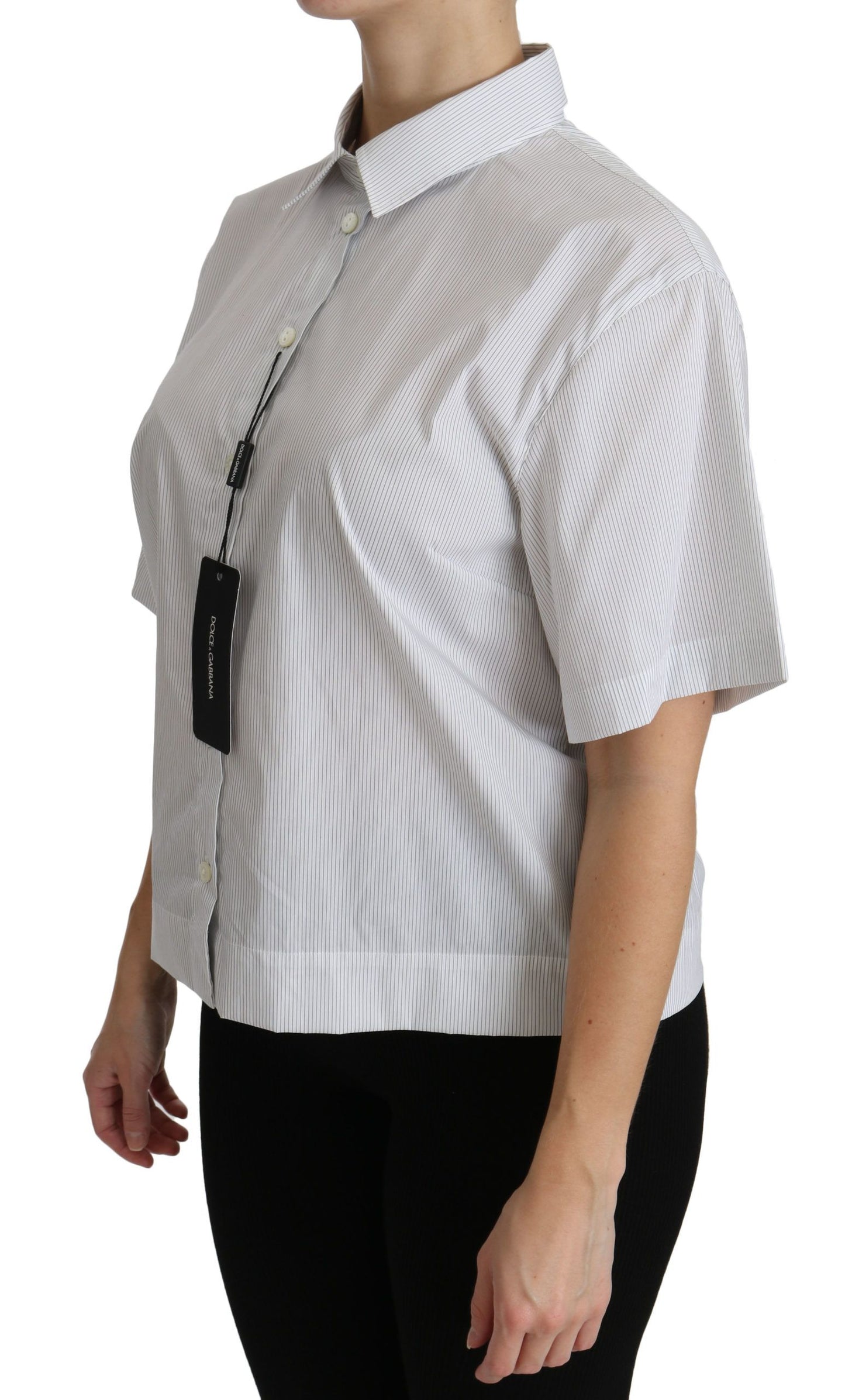 Dolce &amp; Gabbana Elegant white cotton polo shirt