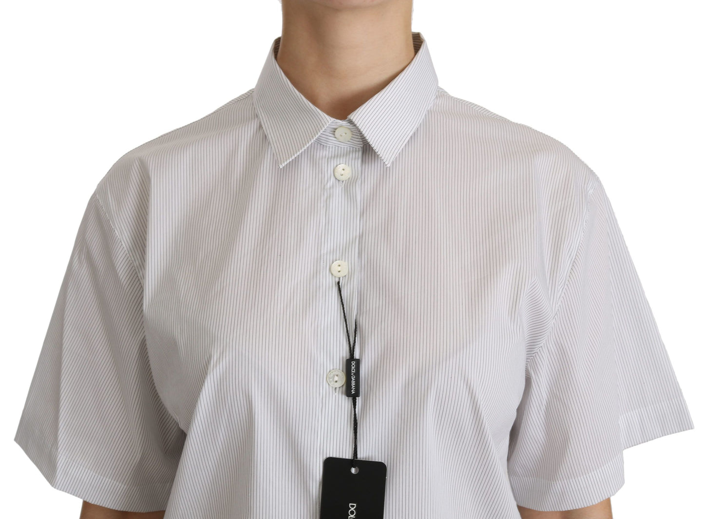 Dolce &amp; Gabbana Elegant white cotton polo shirt