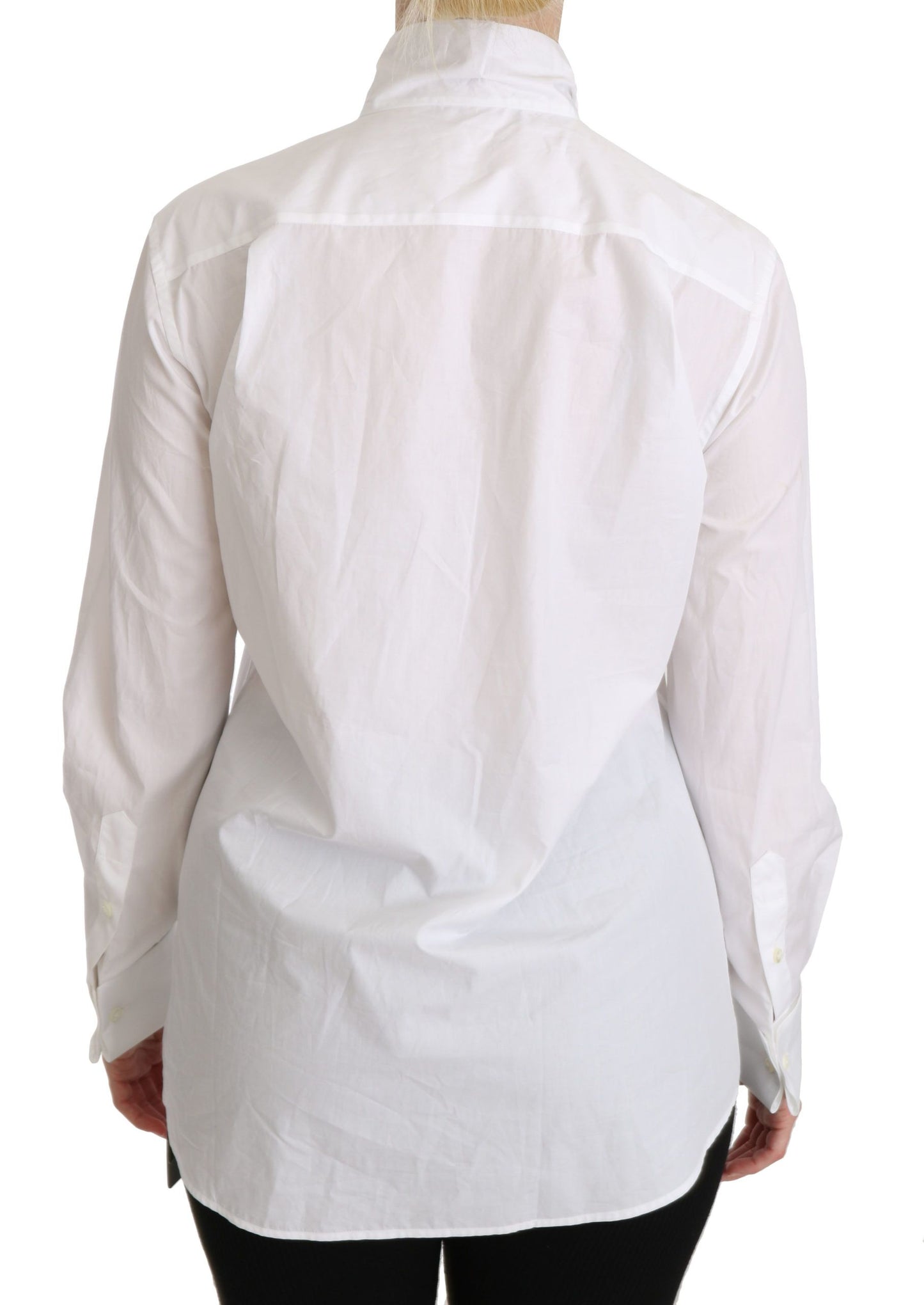 Dolce &amp; Gabbana Elegant white polo shirt with turtleneck