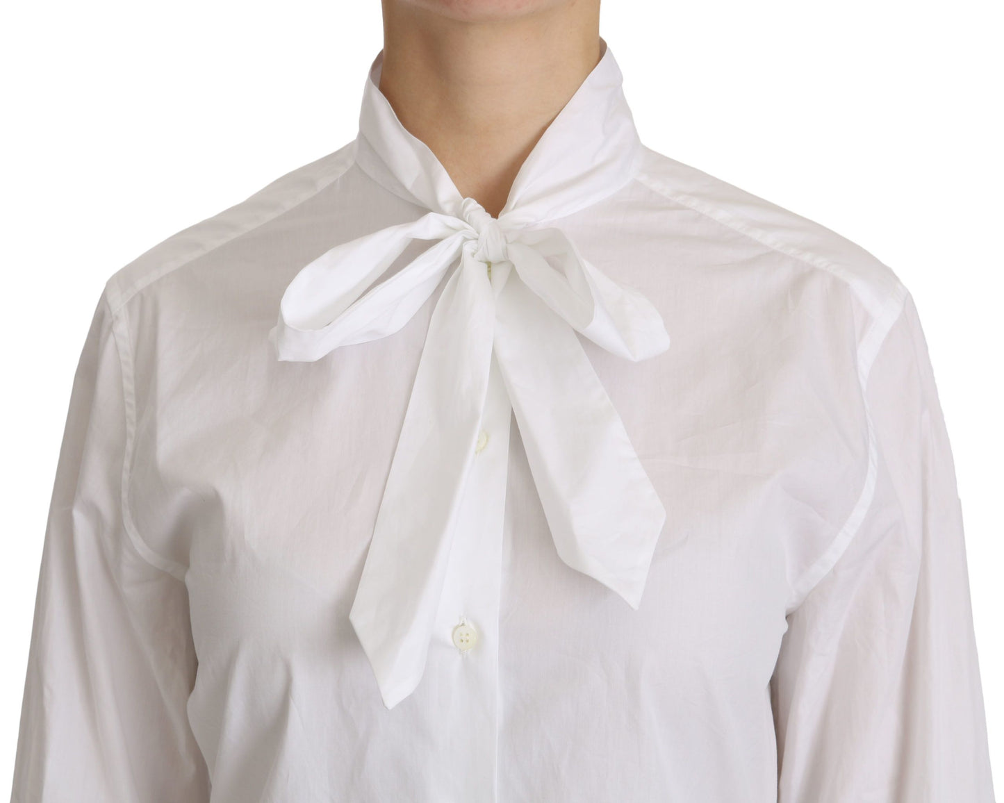 Dolce &amp; Gabbana Elegant white polo shirt with turtleneck