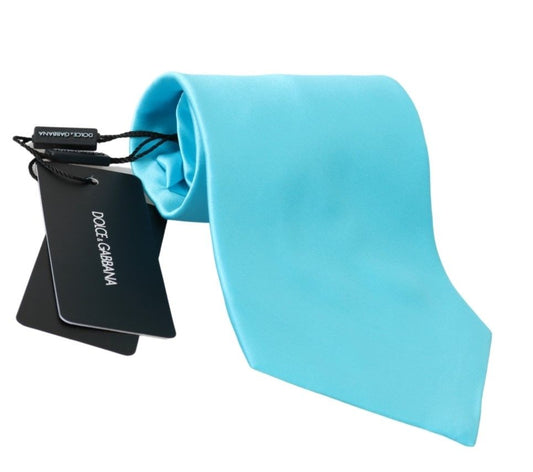 Dolce &amp; Gabbana Stunning Light Blue Silk Tie for Men