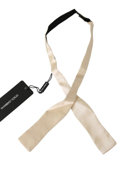 Dolce &amp; Gabbana Elegant Silk Bow Tie in Beige