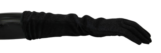 Dolce &amp; Gabbana Elegant mid-length wool gloves in black