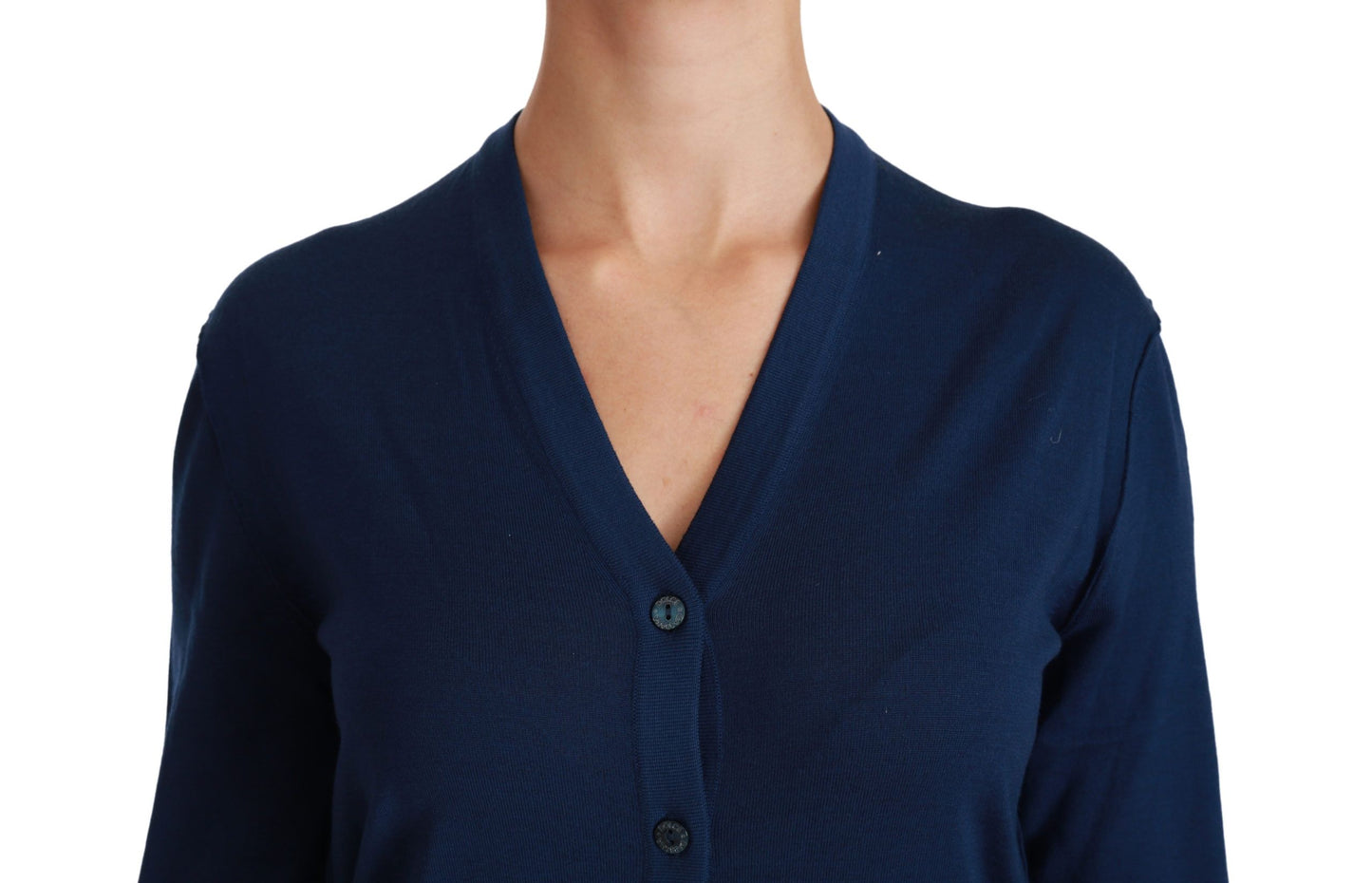 Dolce &amp; Gabbana Elegant Blue Cardigan Made of Virgin Wool