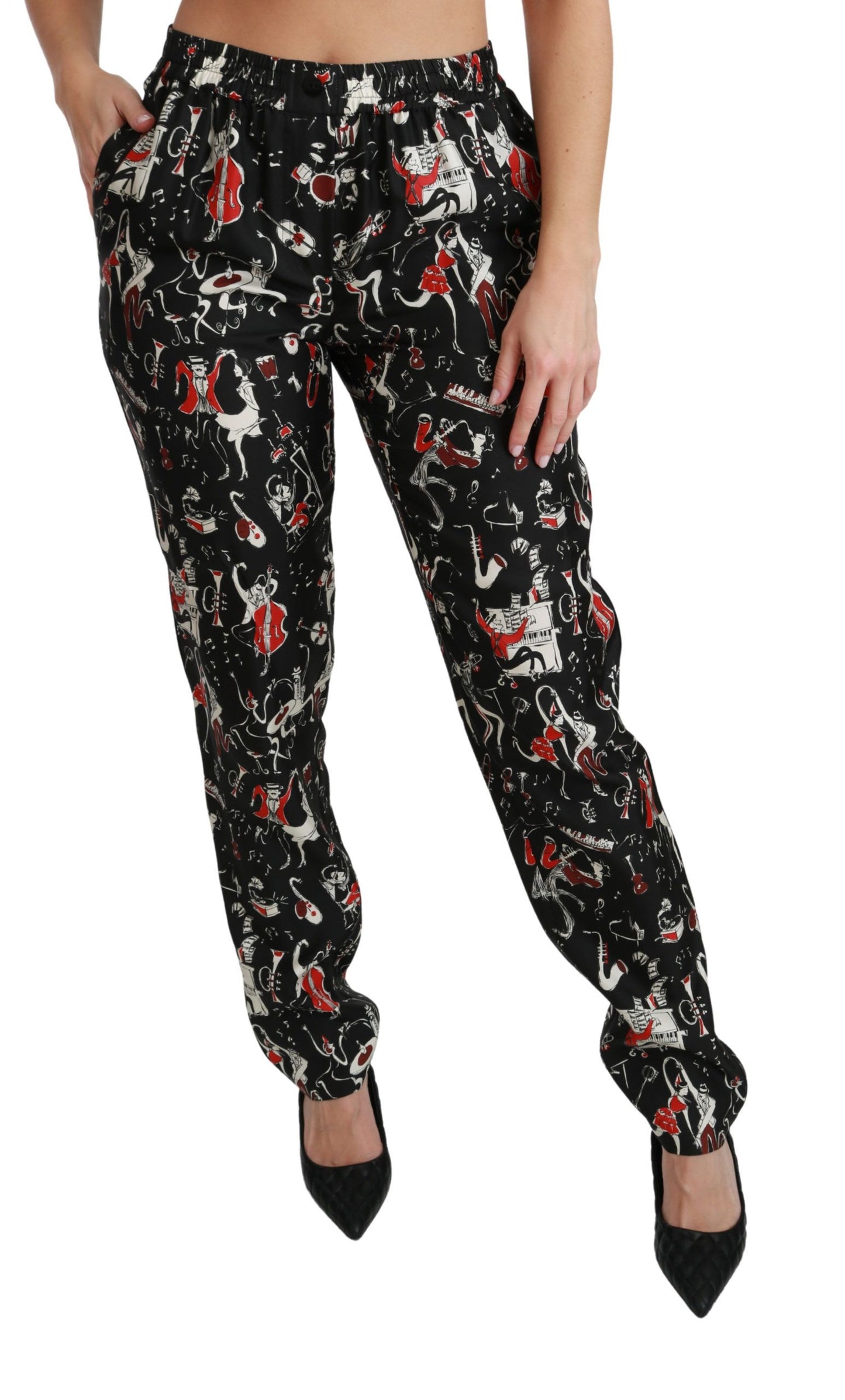 Dolce &amp; Gabbana Slim Mid-Waist Silk Pants