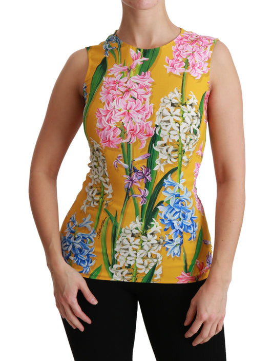 Dolce &amp; Gabbana Sunshine Floral Crewneck Sleeveless Blouse