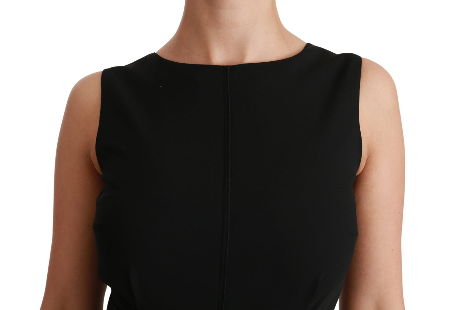 Dolce &amp; Gabbana Elegant knee-length sheath dress in black