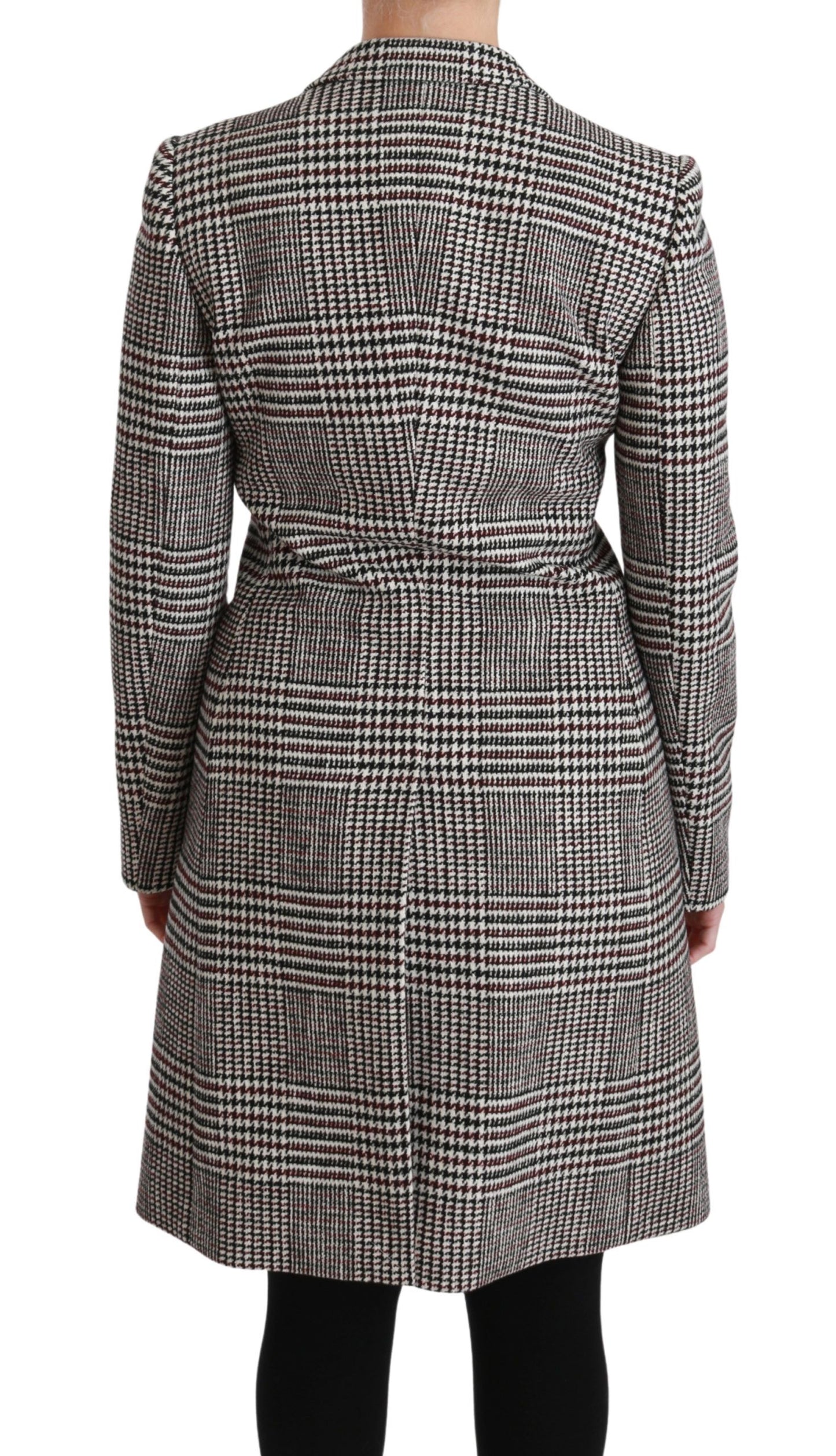 Dolce &amp; Gabbana Elegant multicolored checked knee-length jacket coat