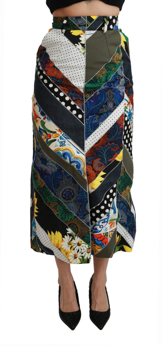 Dolce &amp; Gabbana Elegant geometric print high waist skirt