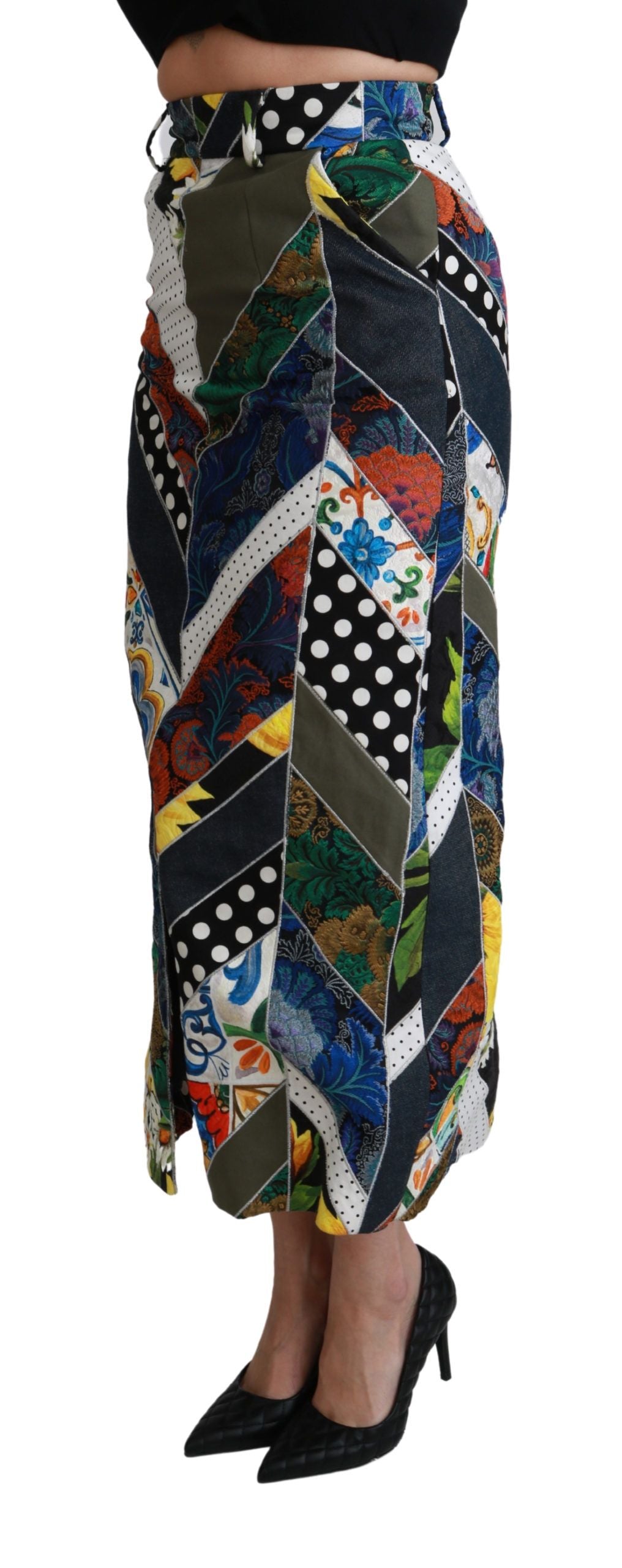 Dolce &amp; Gabbana Elegant geometric print high waist skirt