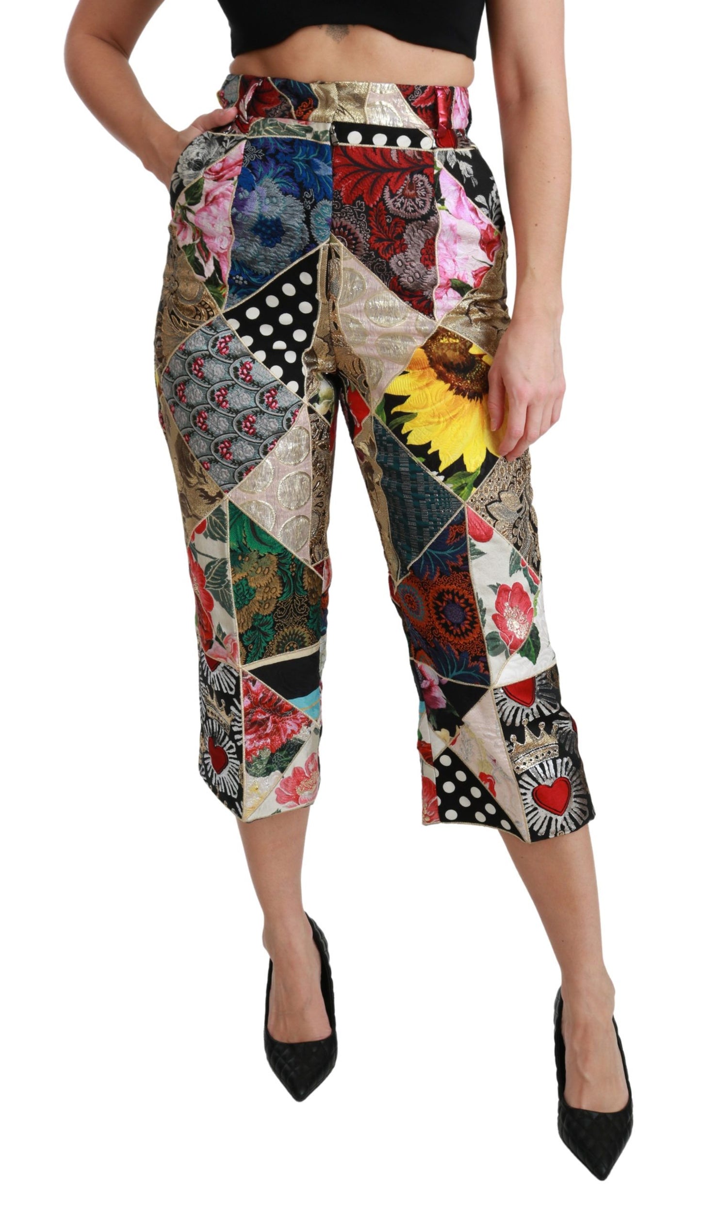 Dolce &amp; Gabbana Elegant high-waisted silk blend trousers