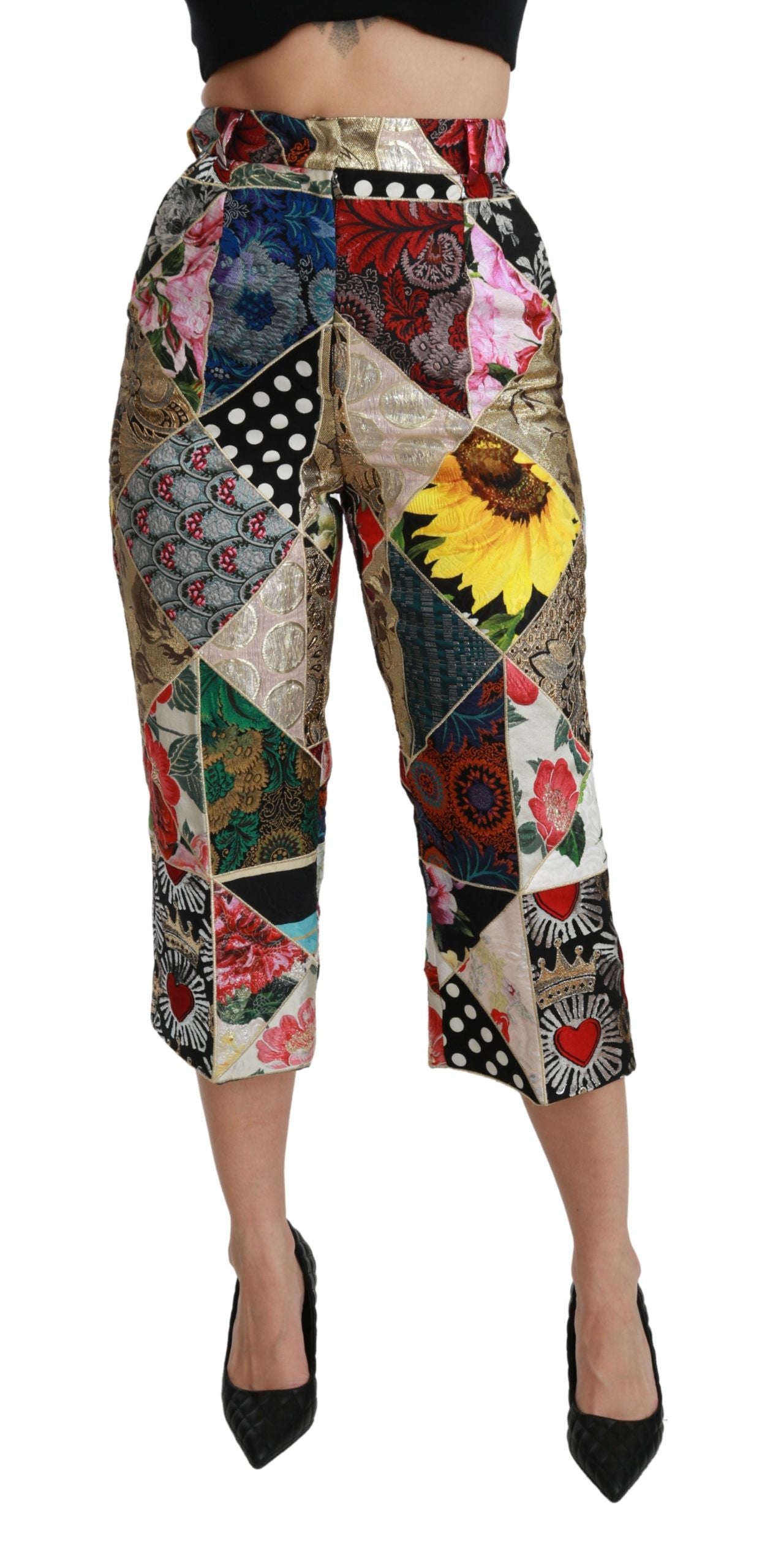 Dolce &amp; Gabbana Elegant high-waisted silk blend trousers