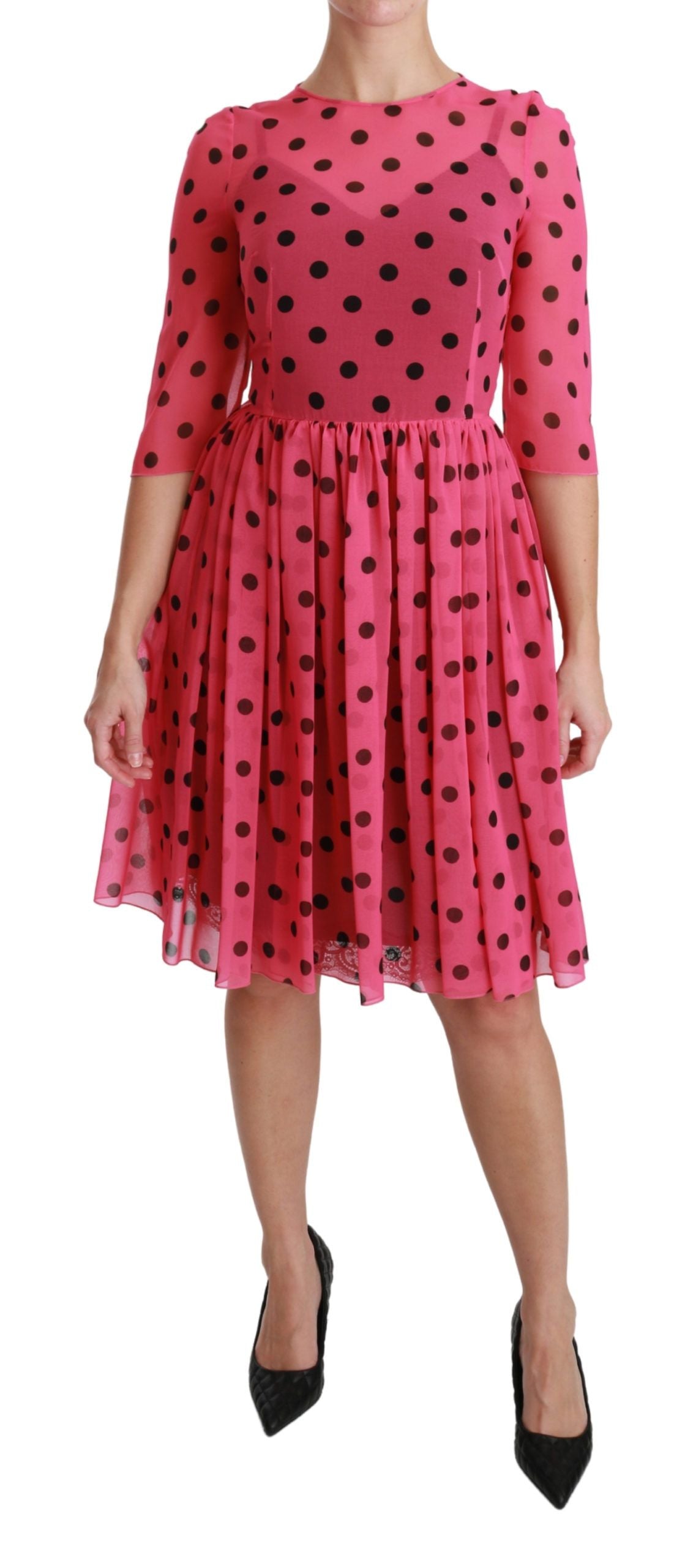 Dolce &amp; Gabbana Elegant dotted knee-length A-line dress