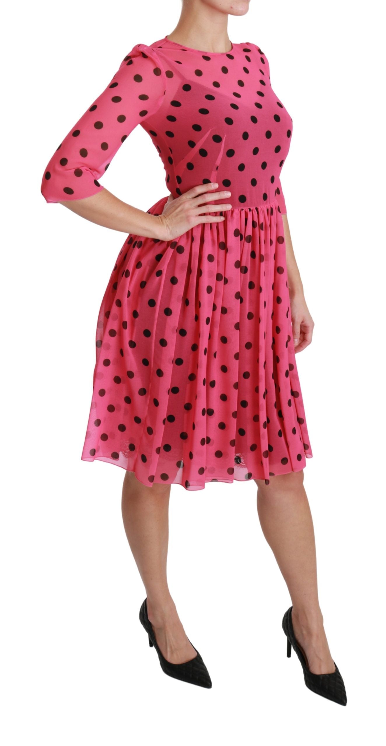 Dolce &amp; Gabbana Elegant dotted knee-length A-line dress