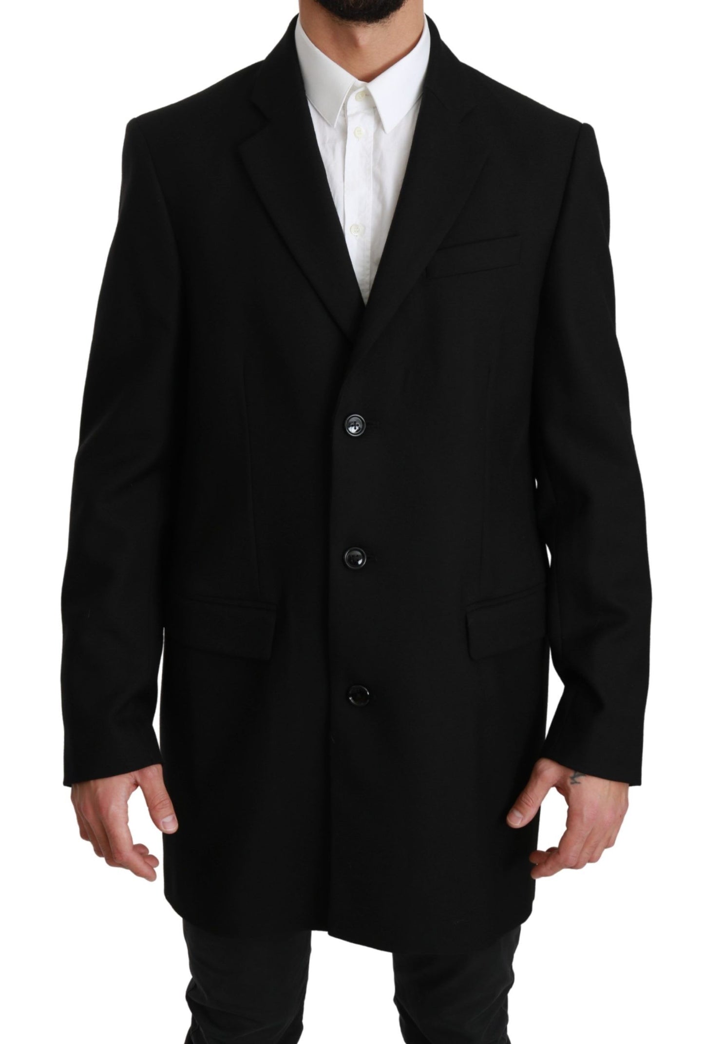 Dolce & Gabbana Eleganter Blazer aus schwarzer Wolle für formelle Anlässe