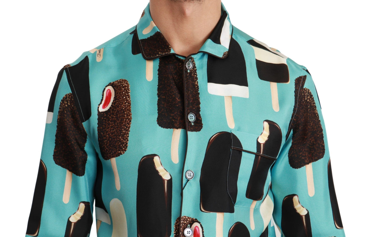 Dolce &amp; Gabbana Exclusive silk blend ice cream print shirt