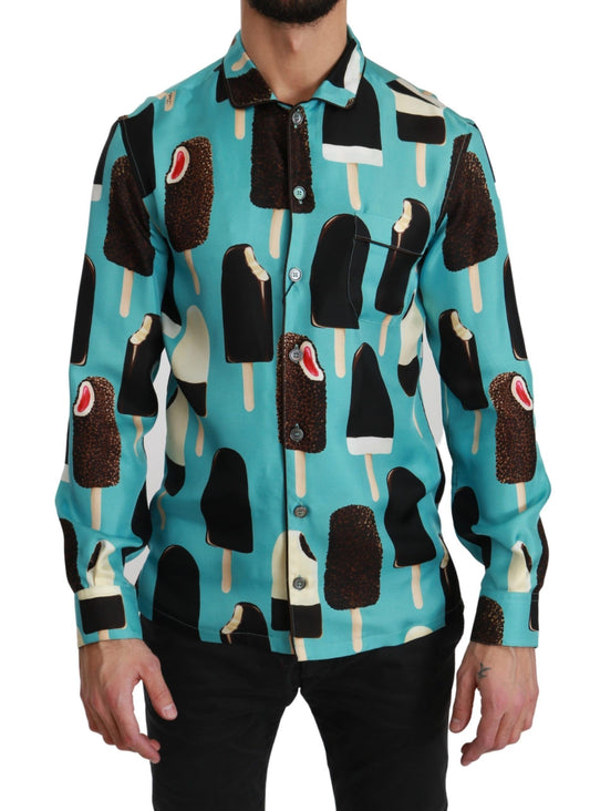 Dolce &amp; Gabbana Exclusive silk blend ice cream print shirt