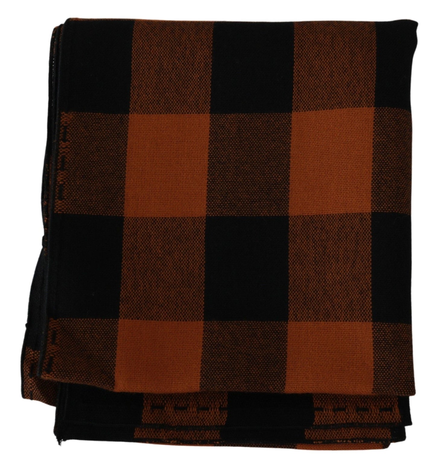 Puku National Chic Orange Check Wool Blend -huivi