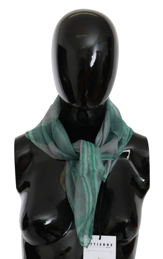 Costume National Elegant green printed silk scarf