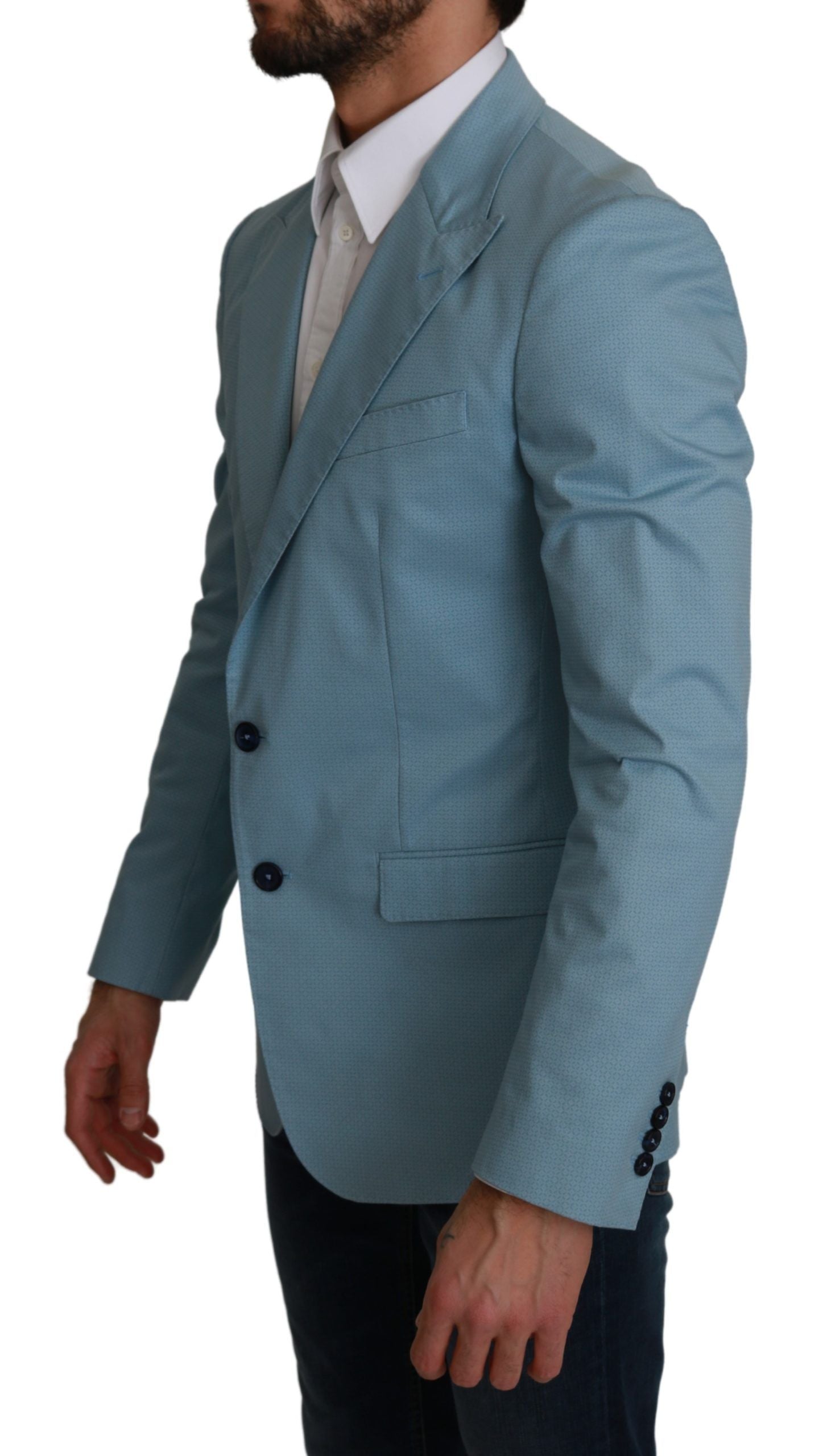 Dolce & Gabbana Eleganter blauer Blazer mit Fantasiemuster