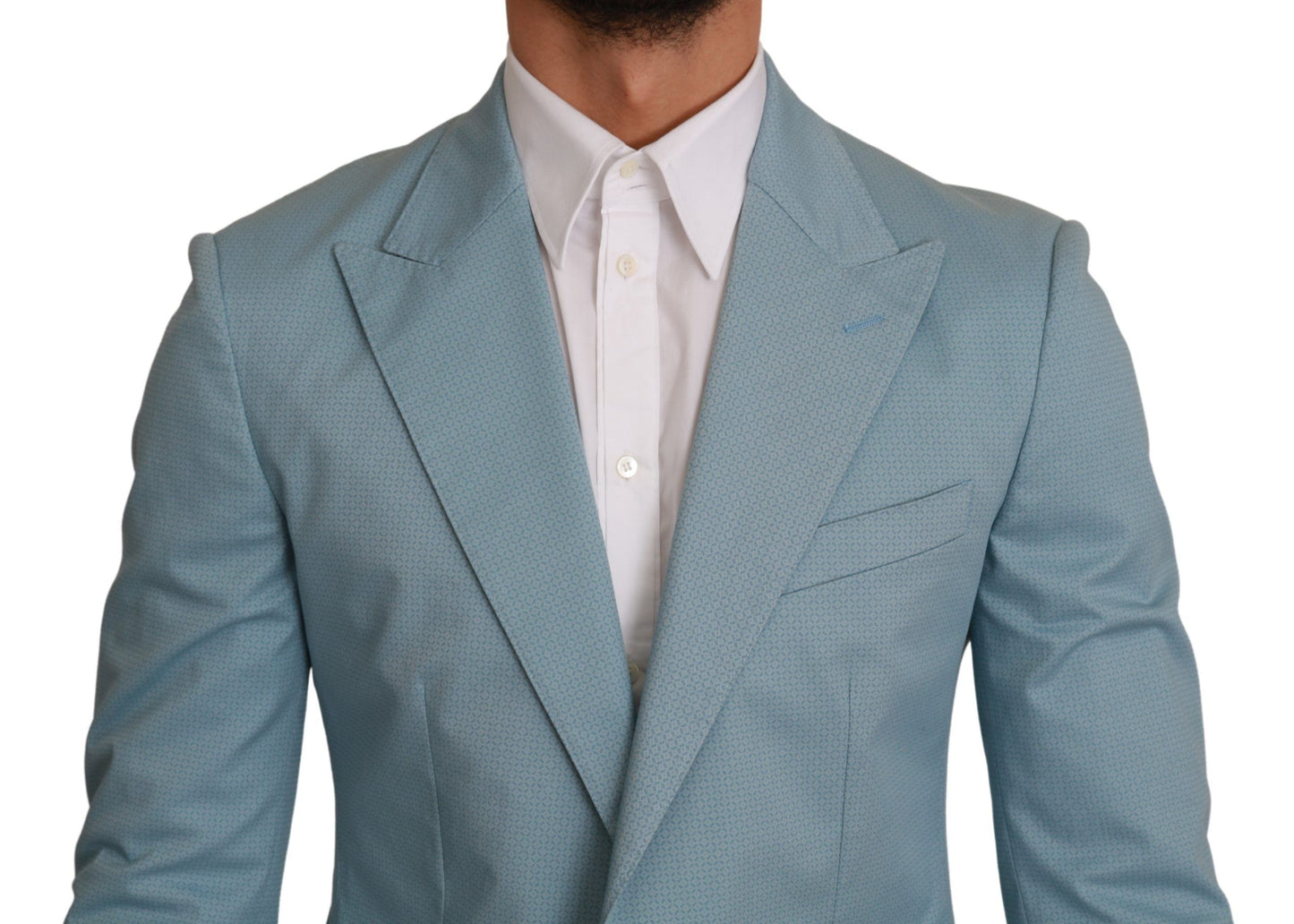 Dolce & Gabbana Eleganter blauer Blazer mit Fantasiemuster