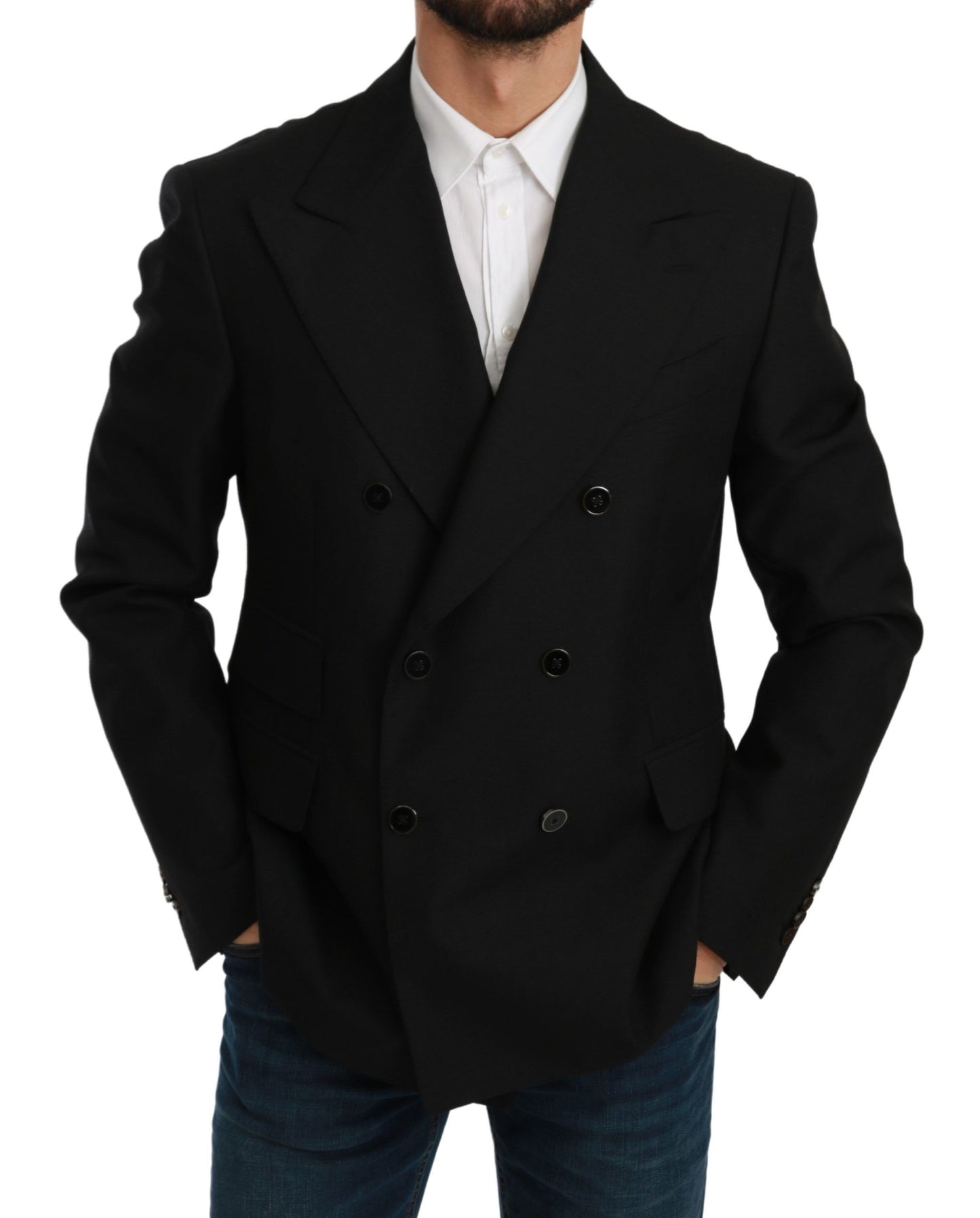 Dolce &amp; Gabbana Elegant Black Slim Fit Formal Blazer