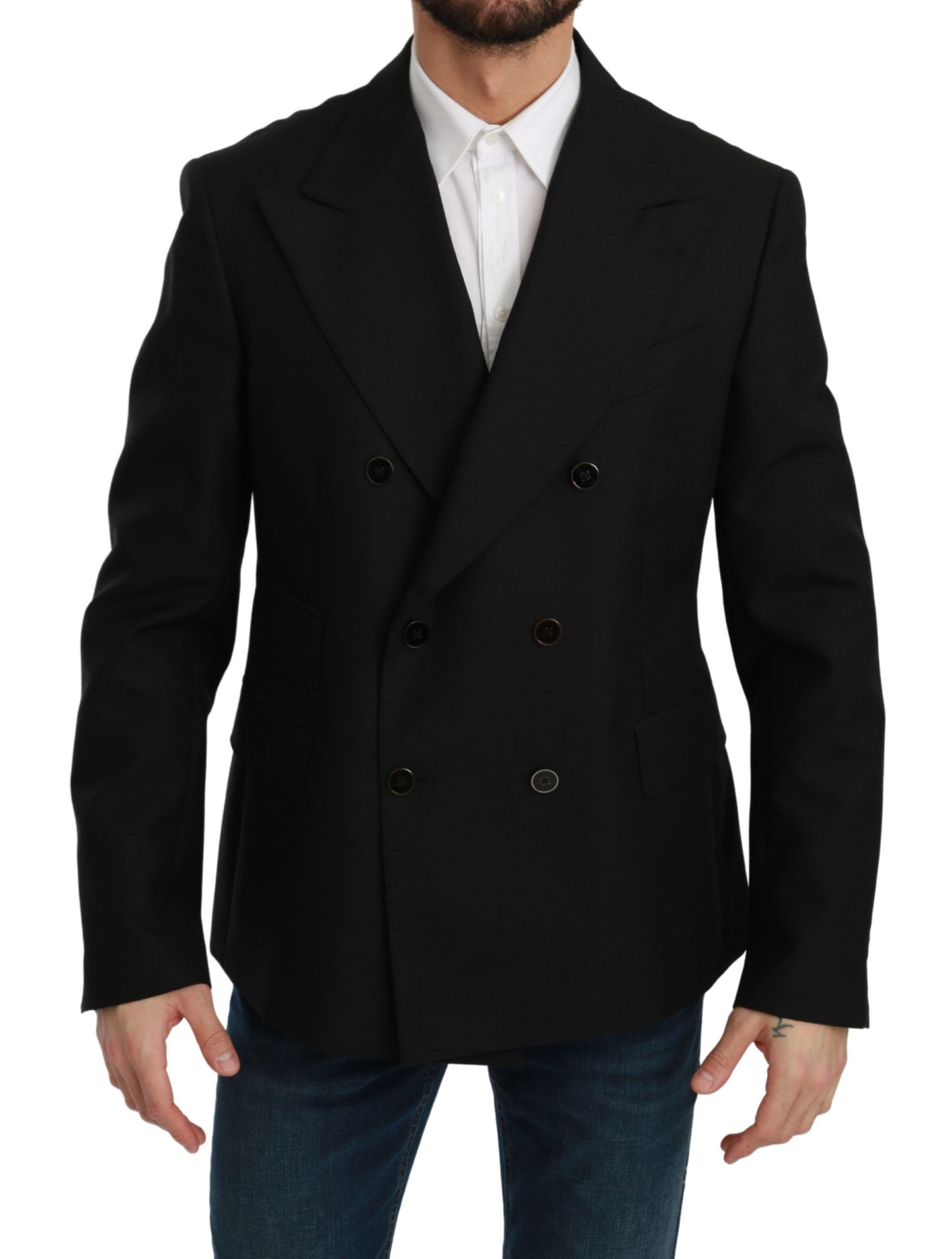 Dolce &amp; Gabbana Elegant Black Slim Fit Formal Blazer