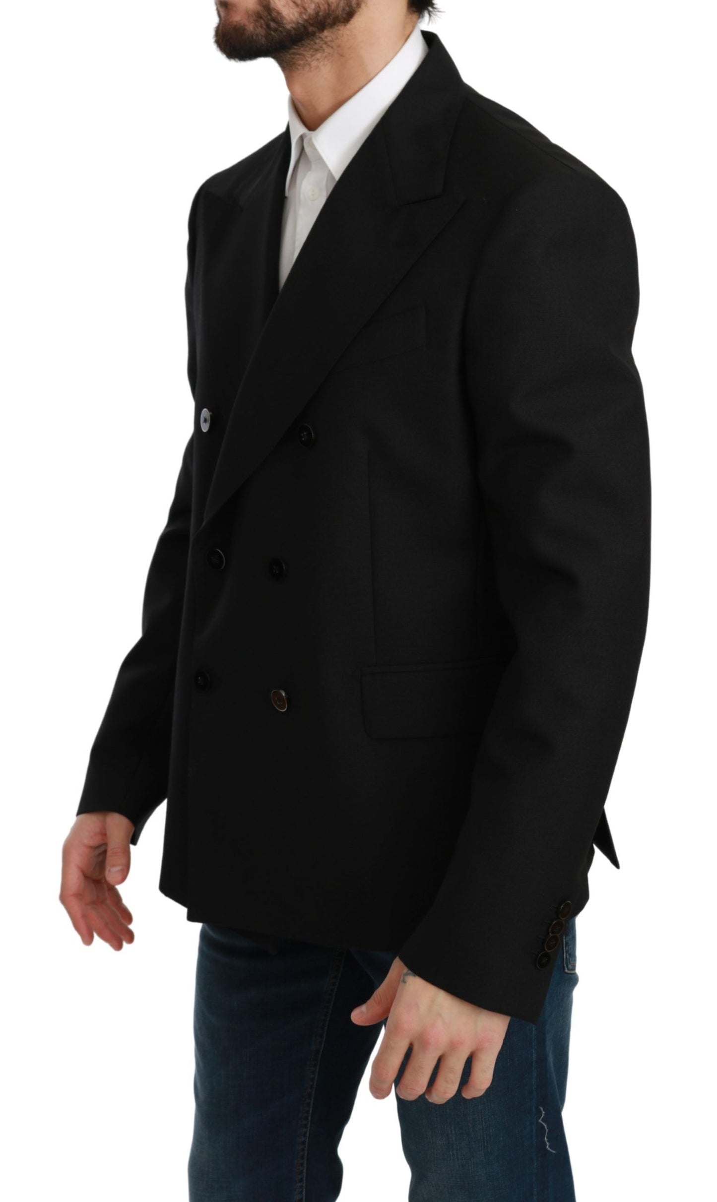 Dolce &amp; Gabbana Elegant Black Slim Fit Formal Blazer