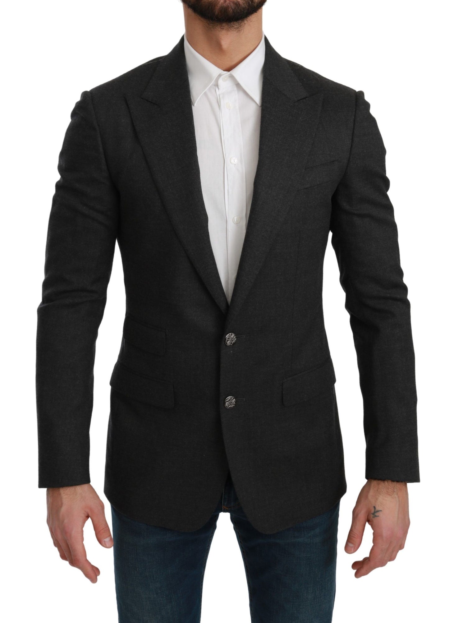 Dolce & Gabbana Eleganter Grauer schmal geschnittener Blazer