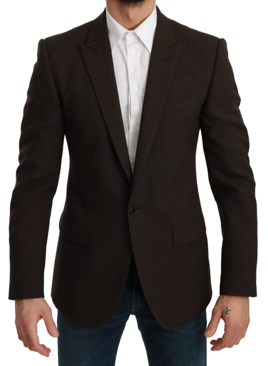 Dolce &amp; Gabbana Elegant Martini blazer in brown virgin wool