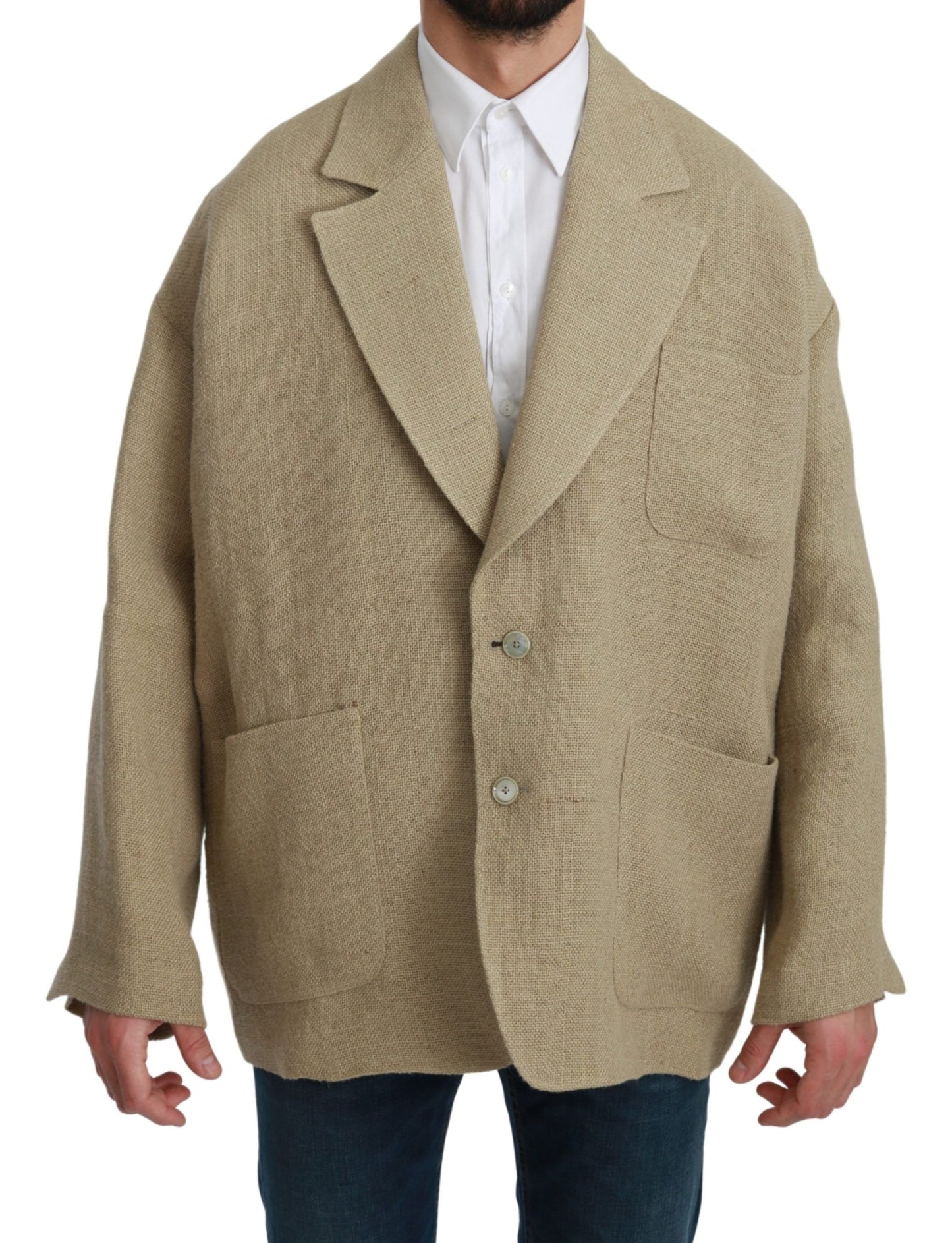 Dolce &amp; Gabbana Chic single-breasted jute blazer in beige