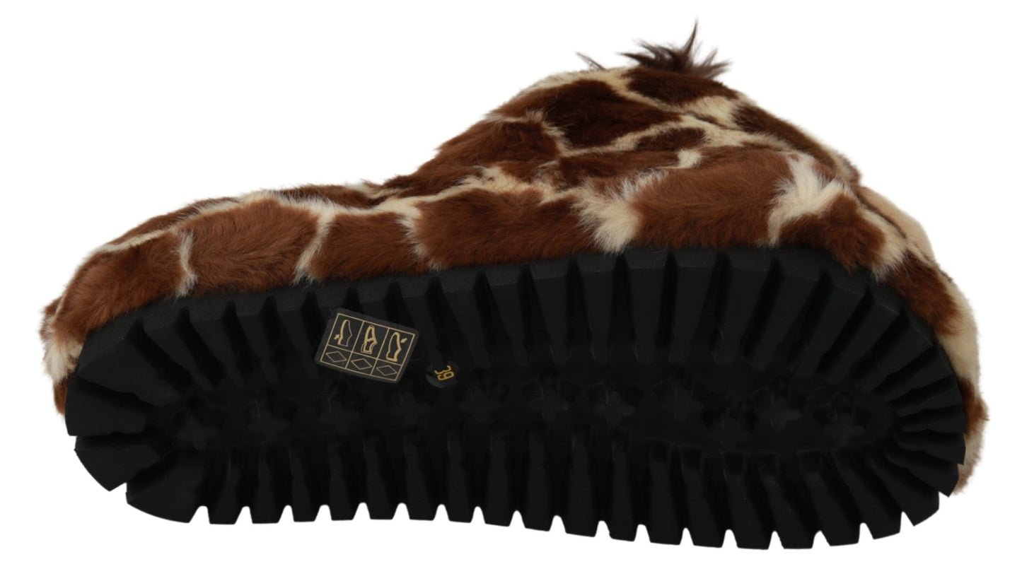 Dolce &amp; Gabbana Elegant mules with giraffe pattern for sophisticated comfort