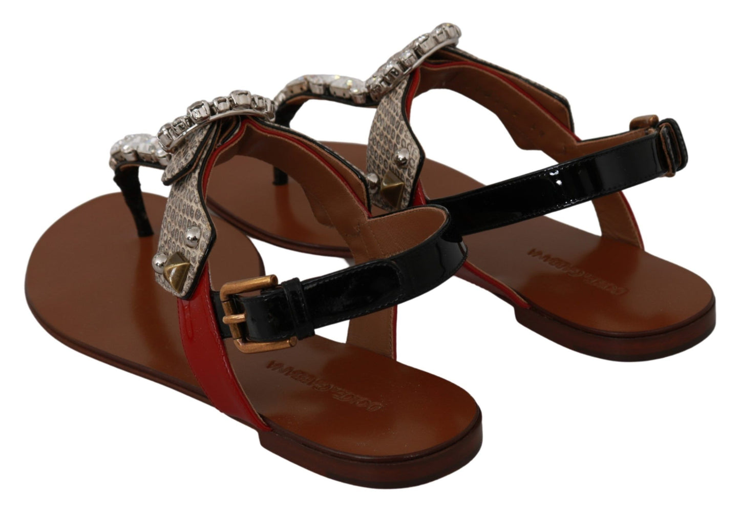 Dolce & Gabbana Elegante Riemchensandalen mit exotischem Charme