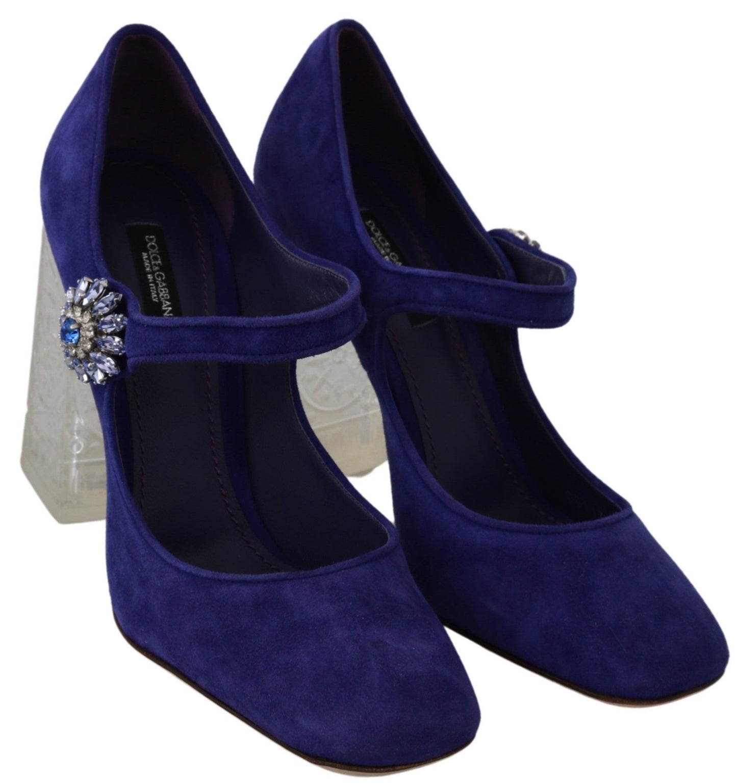 Dolce &amp; Gabbana Elegant Purple Suede Mary Janes Pumps