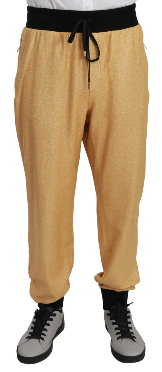 Dolce &amp; Gabbana Elegant gold motif sweatpants