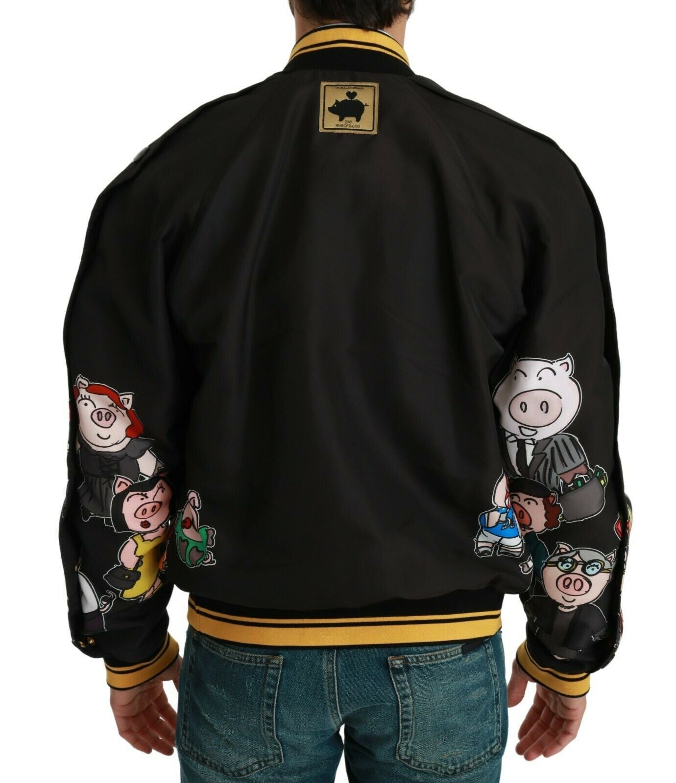 Dolce & Gabbana Multicolor Motiv Bomber Style Jacke